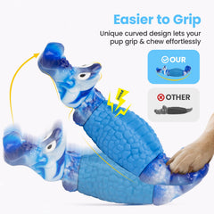 Juguete HGB con chirrido para perros, azul y estimulante.