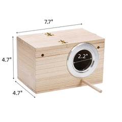 Hiceeden caja nido, entrada reforzada de metal para evitar mordidas accidentales.