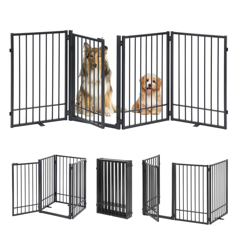 HIDOG puerta para perros de metal independiente con acceso seguro.