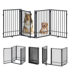 HIDOG puerta para perros de metal independiente con acceso seguro.