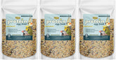Higgins Alimento Proteico para Aves en envase tres unidades, aporta proteína para el crecimiento.