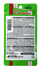 Envase de 10 g de Hikari Tropical First Bites para alimentar alevines.