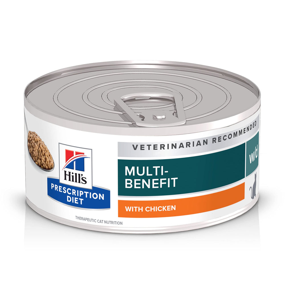 Hill's Prescription Diet w/d gato, lata de 5.5 oz con pollo, apoyo digestivo para gatos