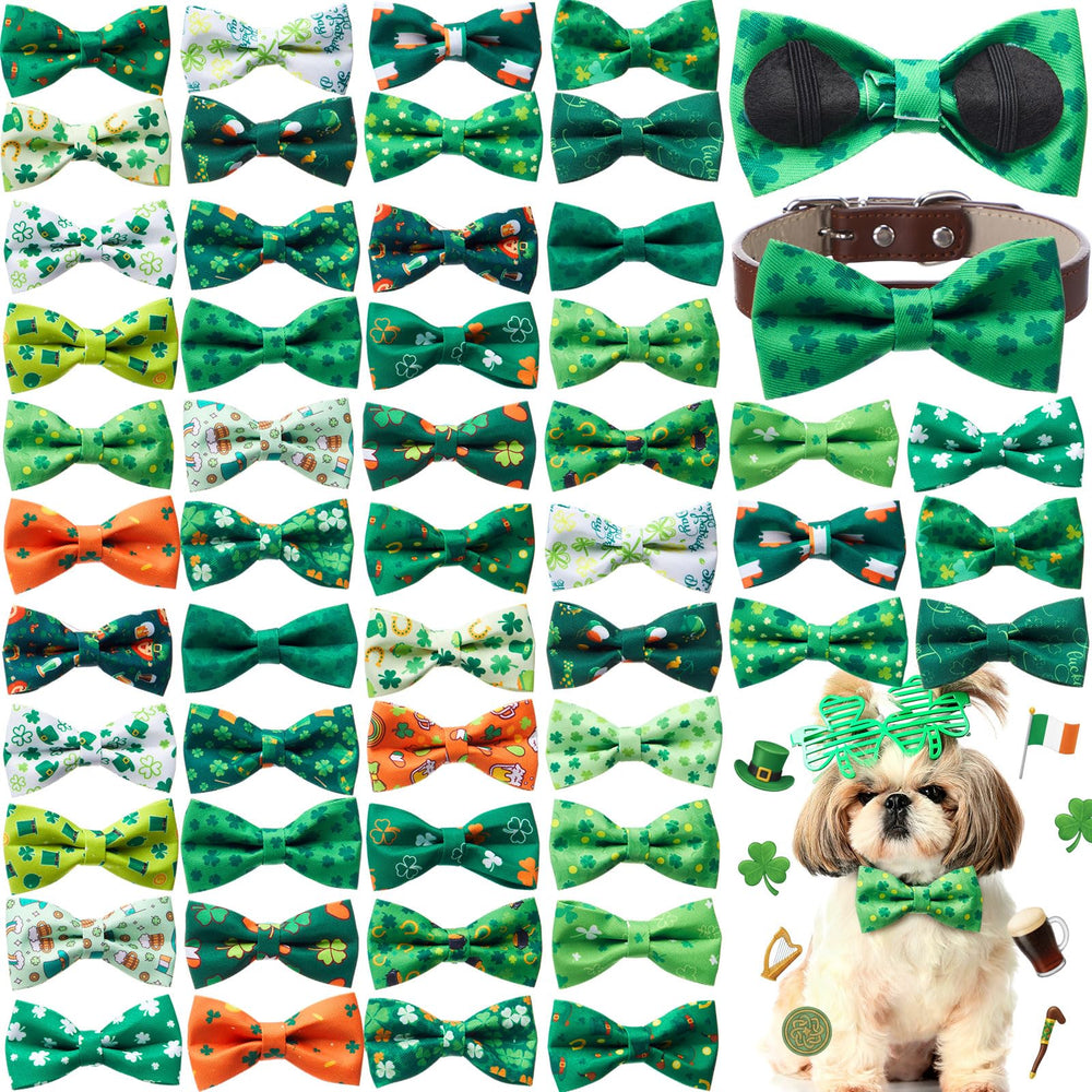 Hillban lazo para collar de perro con tréboles, ideal para fiestas de San Patricio