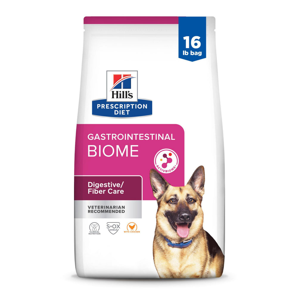 Hill's Prescription Diet Gastrointestinal Biome: alimento seco para perro con pollo, envase de 16 lb.
