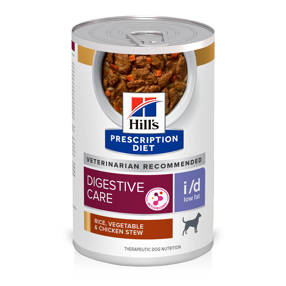 Hill's i/d bajo grasa en lata con guiso y arroz para apoyar la digestión canina