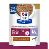 Hill's Prescription Diet i/d bajo en grasa, bolsa de estofado para apoyo digestivo.