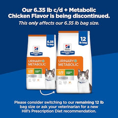 Hill's Prescription Diet Metabolic Urinary, croquetas seca con sabor a pollo para gatos