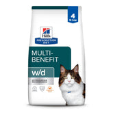 Hill's Prescription Diet w/d, bolsa de 4 lb, croquetas para apoyo digestivo y urinario.