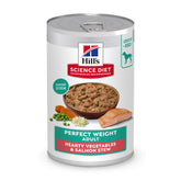 Hill's Science Diet Adult Perfect Weight con salmón y vegetales, estofado en lata 355 g.