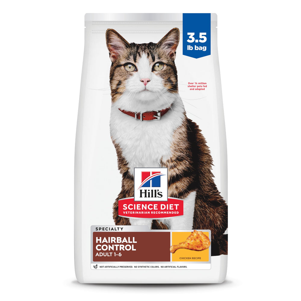 Hill's Science Diet Adult 1-6: bolsa de 1,59 kg para control de bolas de pelo.