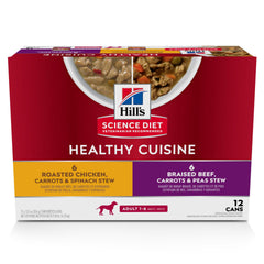 Hill's Science Diet Adulto 1-6, lata pollo y verduras, sabor suave para perros adultos