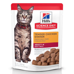 Hill's Science Diet Adultos 1-6: bolsa frontal con cena de pollo tierno, opción práctica.