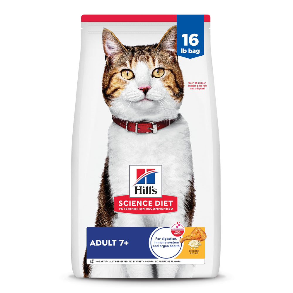 Hill's Science Diet Adult 7+ – bolsa frontal, croquetas para gatos mayores, nutrición confiable