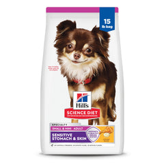 Hill's Science Diet Adulto estómago sensible con pollo, bolsa de 15 lb para perros pequeños.