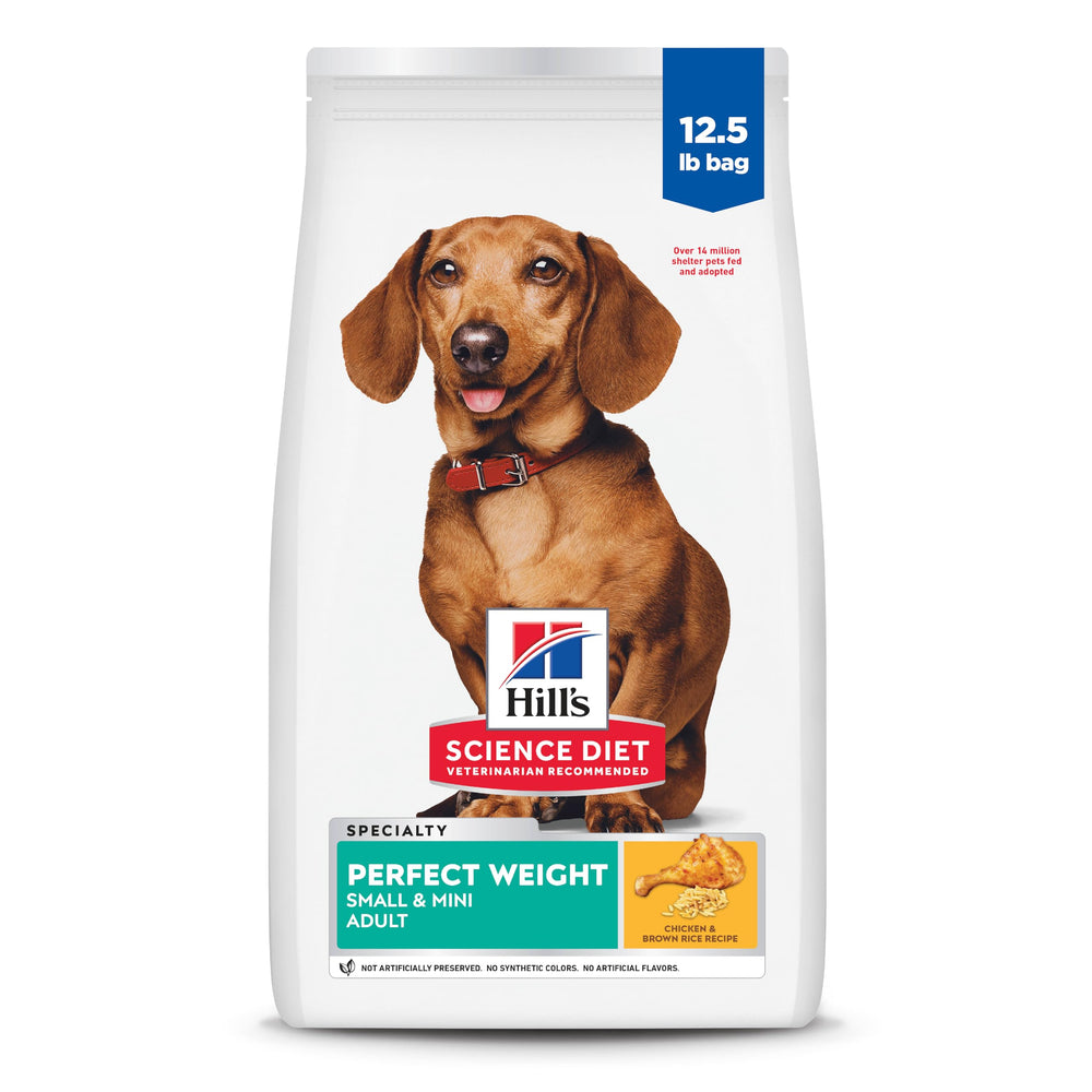 Hill's Science Diet para perro pequeño, alimento de peso perfecto y control de peso.