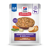 Hill's Science Diet bolsa estómago sensible; apoyo digestivo suave para perros adultos.