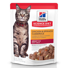 Hill's Science Diet Gato Adulto en bolsa de pollo cazuela, nutrición equilibrada para días activos.