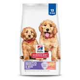 Hill's Science Diet Puppy estómago sensible, envase frontal, digestión suave.