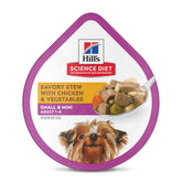 Hill's Science Diet para perros pequeños, porción individual de pollo y verduras en bandeja