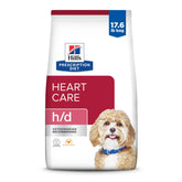 Bolsa Hill's Prescription Diet h/d Heart Care para perros, presentada seca para apoyar la salud cardíaca.