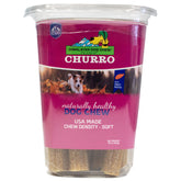 Himalayan Dog Chew CHURRO tub: vista superior del empaque para sesiones de entrenamiento