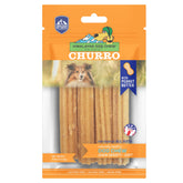 Himalayan Dog Chew Churro Yak Cheese en empaque, cuatro churros por bolsa para entretenimiento prolongado.