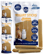 Himalayan Dog Chew Yogurt Sticks empaque visible, snack natural para perros.