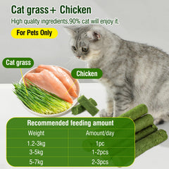 Bastón masticable HKpetie con hierba, textura crujiente para gatos