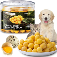 Hkpetty: yemas de codorniz secas para mascotas, snack crujiente.