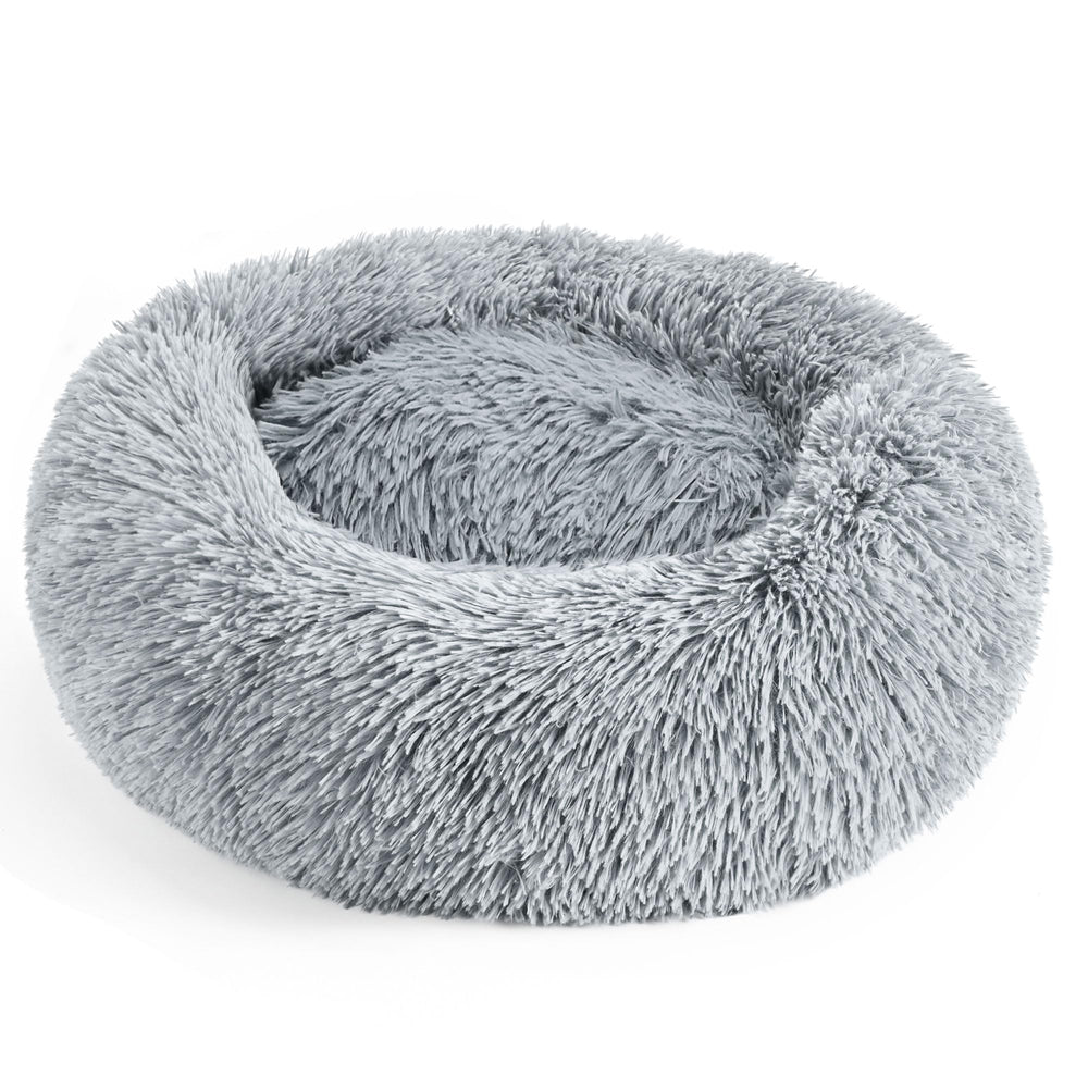 Hoewina cama-perro-donut-grande-gris-claro ofrece apoyo para cabeza y cuello