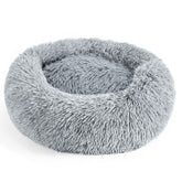 Hoewina cama-perro-donut-grande-gris-claro ofrece apoyo para cabeza y cuello