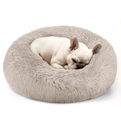 Hoewina cama para perro pequeño, donut frontal para descanso cómodo y seguro.