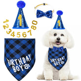 Hoewina sombrero de cumpleaños para perros con números 0-8, ideal para fotos festivas.