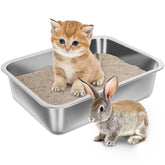 Holintan caja de arena inoxidable, entrada fácil para gatitos.