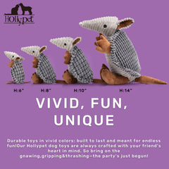 Armadillo Hollypet con diseño llamativo para atraer curiosidad canina.