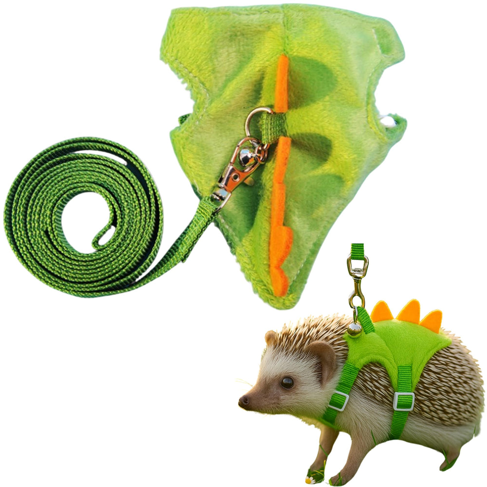 Homedy Crafts arnés dinosaurio para erizo verde, ideal para paseos al aire libre