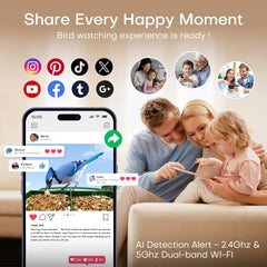 HomiQ wifi doble banda 2.4G/5G para streaming estable de aves