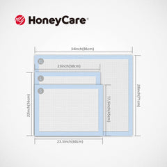 Núcleo absorbente de Honey Care que forma gel para mayor retención.