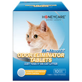 Tabletas HONEY CARE eliminadoras de olor para caja de arena de gatos con jazmín.