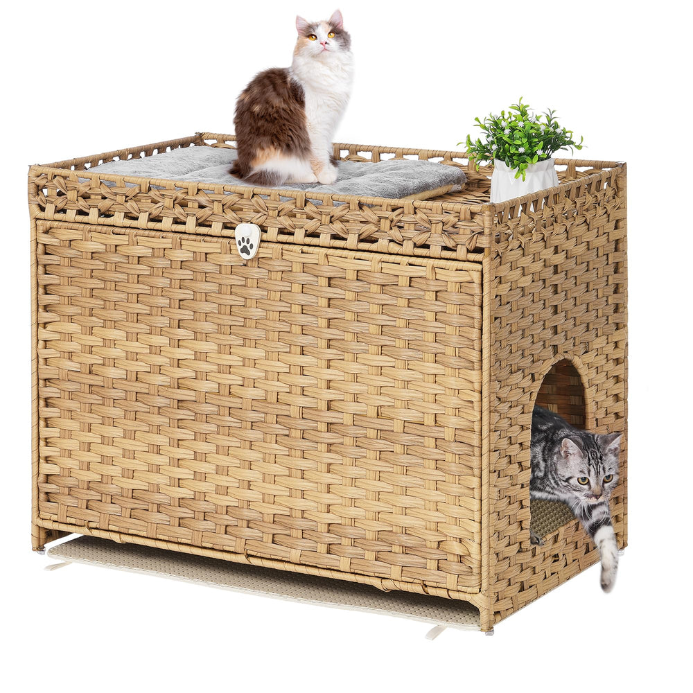 Honiakaka caja-lavado-gato con almohadilla suave, comodidad y limpieza fácil.
