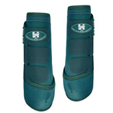 Horntack botas protectoras para tendones turquesa, vista frontal, protección eficaz.