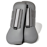 HORZE Adepto botas tendón apertura frontal en acero gris, protección estable para saltos.