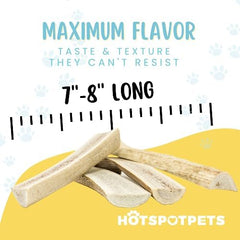 Hotspot Pets astas naturales para perros grandes, sostenibles, 8 pulgadas, dos piezas