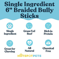 Hotspot Pets paquete de 20 unidades de bully sticks, snack duradero para perros.