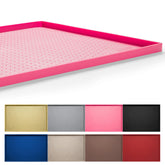 Hubulk mat de alimentación para perros rosa protege el suelo durante las comidas.