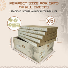 HUPA caja rasca-gato diseño blanco elegante para sala.
