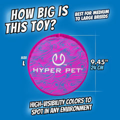 Hyper Pet Flippy Flopper con diseño neón espiral, fácil de detectar en jardín y playa