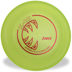 Hyperflite K-10 Jawz disc amarillo para competencia, ideal para entrenar vuelos largos.