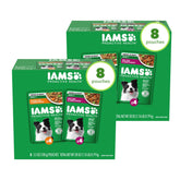 IAMS Proactive Health pack con ocho bolsitas, opción conveniente para comidas diarias.